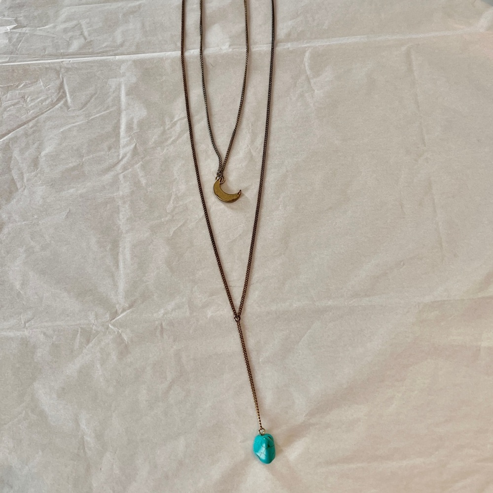 Layered Moon Pendant Necklace